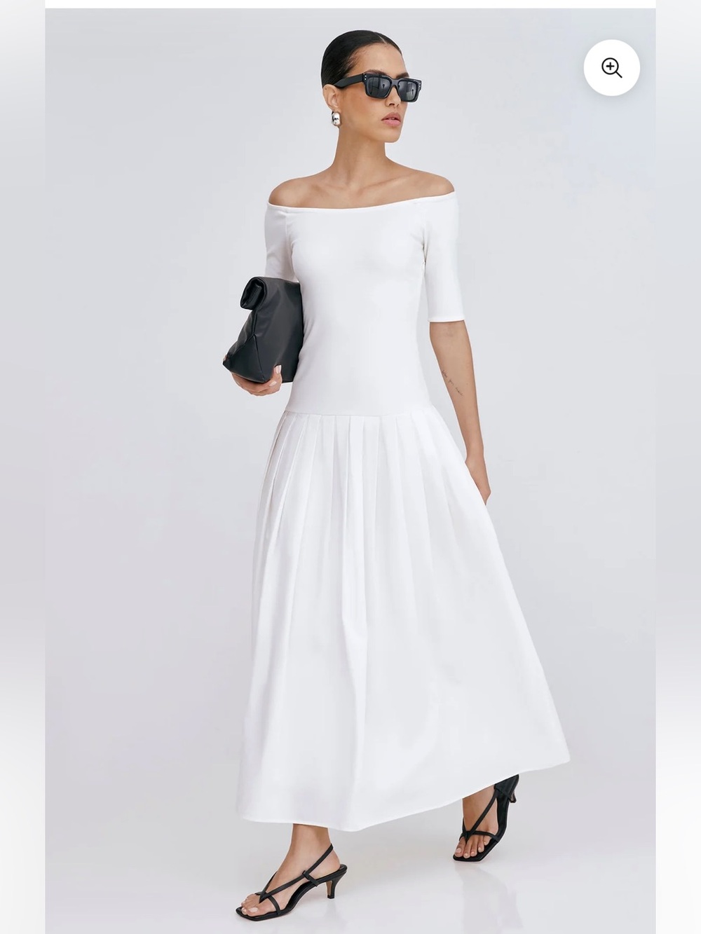 MARELLA Mila Off-the-Shoulder off  White Midi Dress